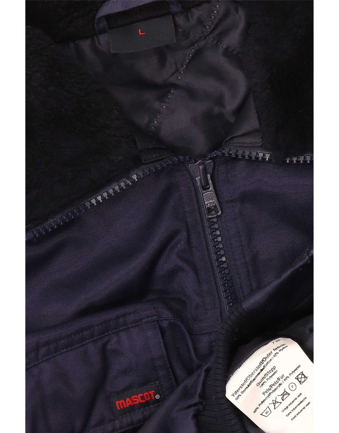 Giubbotto bomber da uomo mascotte UK 40 grande cotone color block blu navy