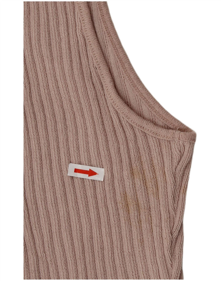 Camicetta corta senza maniche da donna Zara UK 12 Poliestere rosa medio