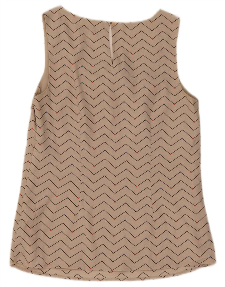 Camicetta senza maniche da donna Oasis UK 10 Small Beige geometrico