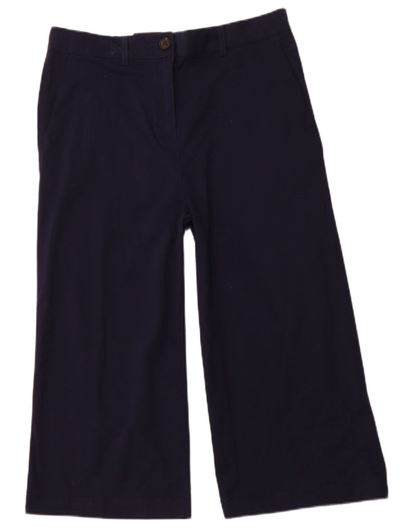JOULES Pantaloni Capri a vita alta da donna UK 14 Large W32 L21 Blu navy