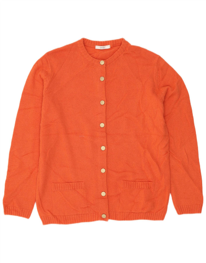 MARKS & SPENCER Maglione cardigan da donna UK 12 Acrilico arancione medio
