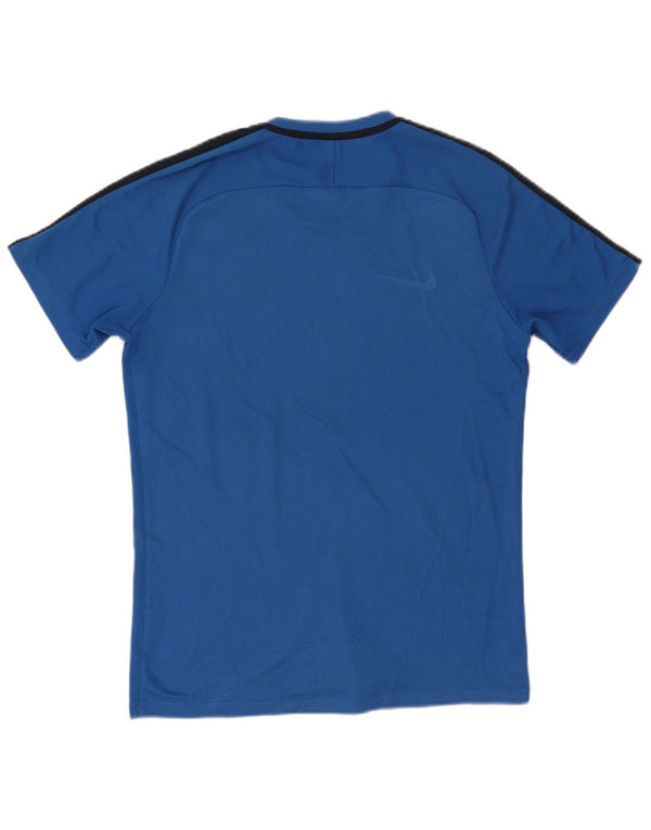 T-shirt Nike Dri Fit da uomo, top in poliestere color block blu medio