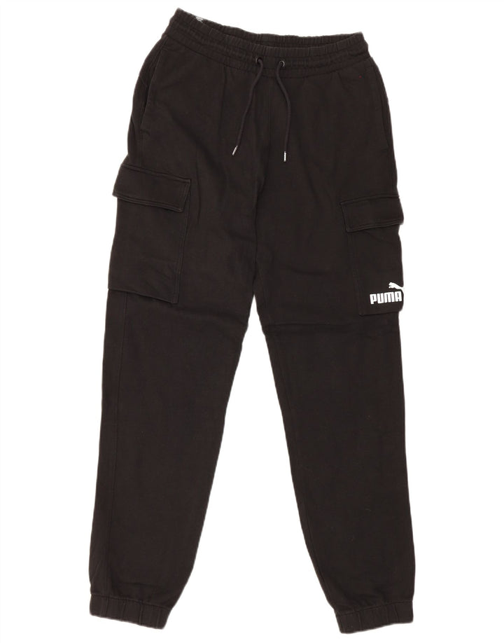 Pantaloni da tuta cargo da uomo Puma Joggers piccoli in cotone nero
