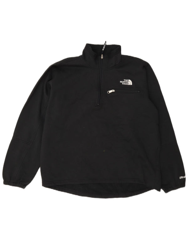 The North Face Womens Zip Neck Sweatshirt Jumper UK 16 Large Black