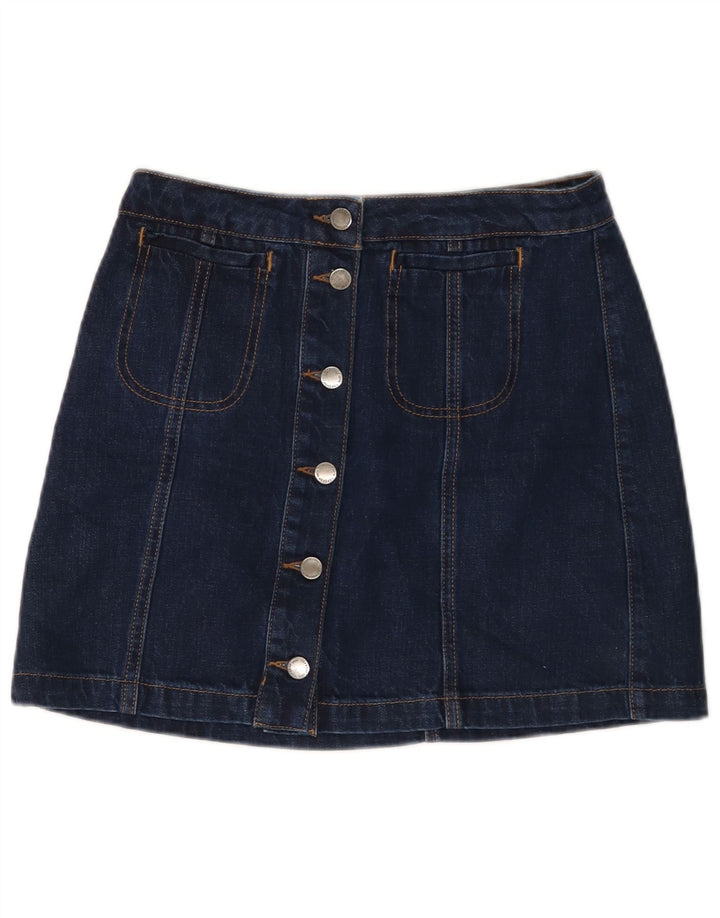 Mini gonna di jeans da donna Topshop W28 cotone blu navy medio