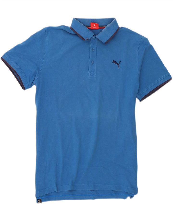 Polo Puma da uomo grande in cotone blu