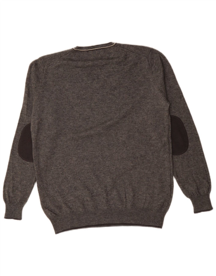 Maglione da uomo con scollo a V Harmont & Blaine, grande lana screziata grigia