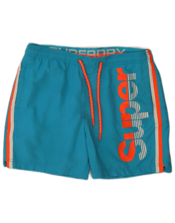 Pantaloncini da bagno regolari da uomo con grafica Superdry Large Blue Colourblock