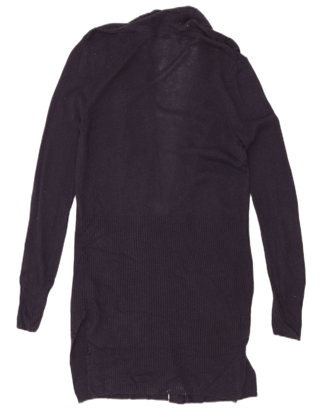 MARKS & SPENCER Maglione cardigan lungo da donna UK 10 piccolo blu navy