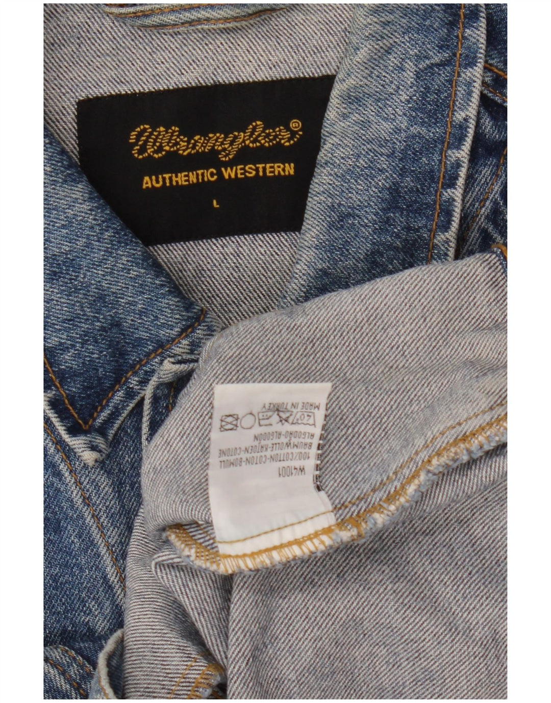 Giacca di jeans da uomo Wrangler UK 40 grande cotone blu