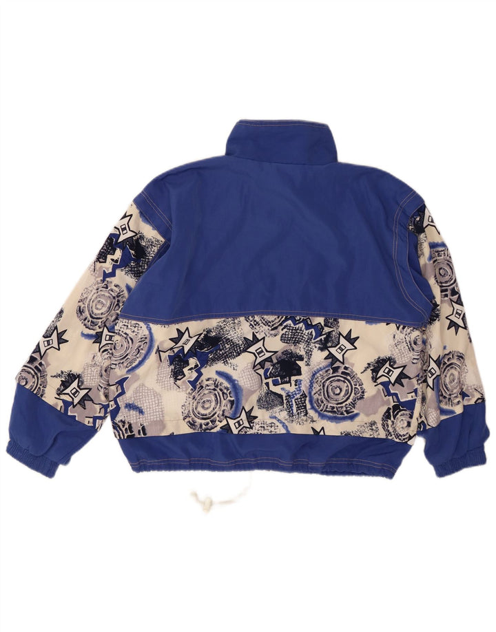 Giacca da tuta da donna VINTAGE UK 22 3XL Cotone geometrico blu