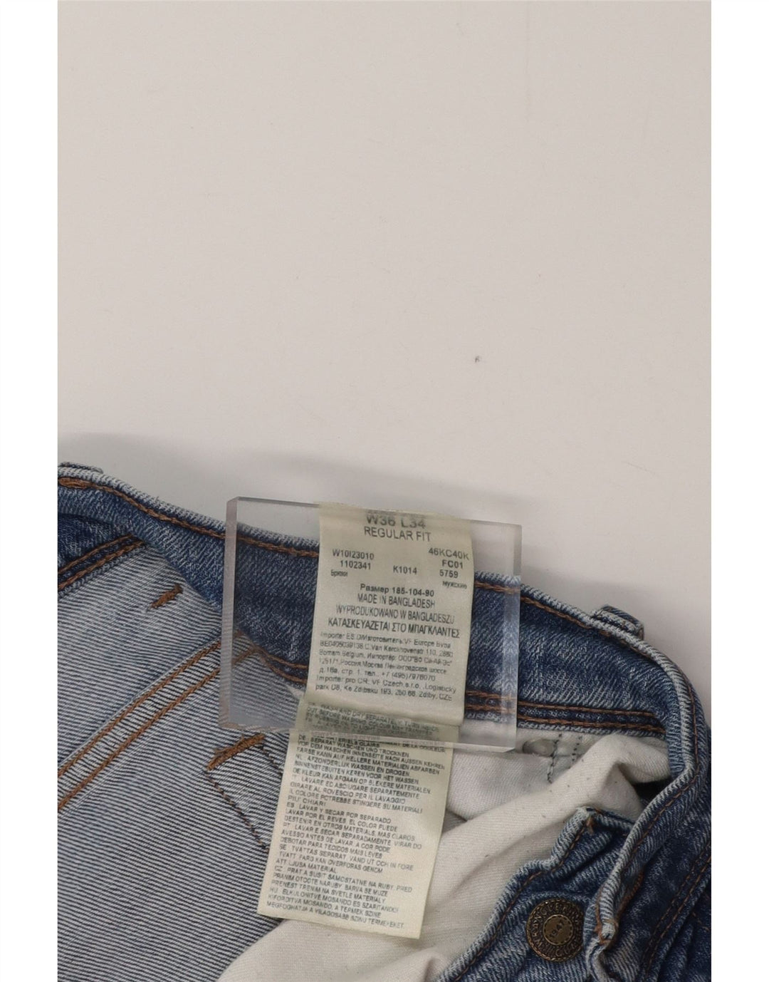 Jeans dritti da uomo WRANGLER W36 L34 cotone blu