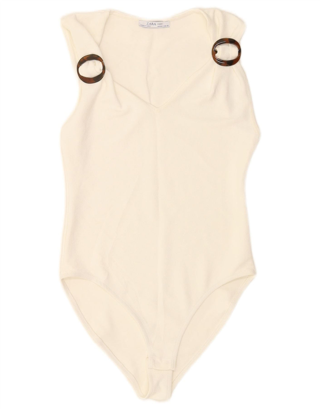 Body senza maniche da donna Zara UK 8 Small bianco