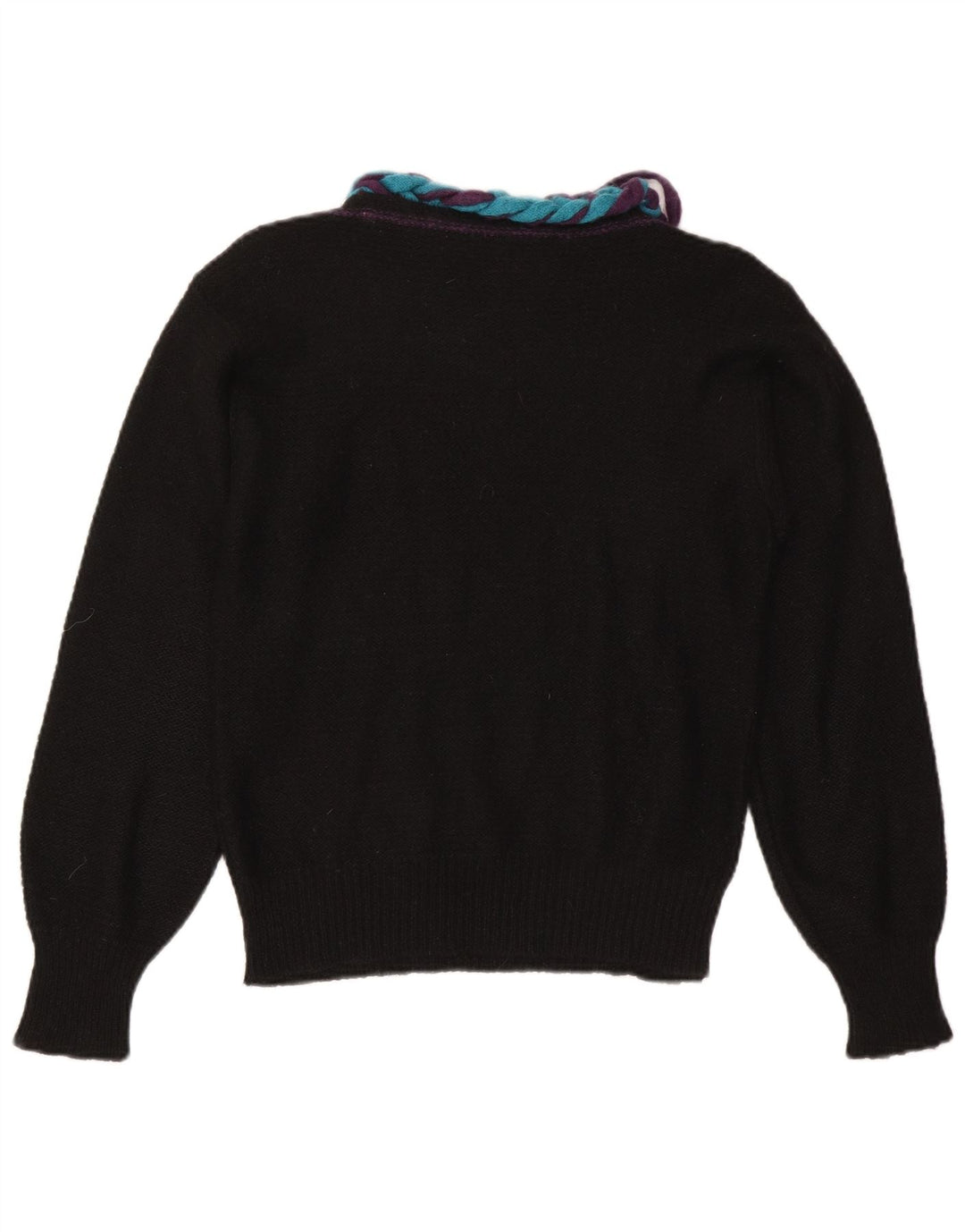 Maglione vintage da donna con scollo a barca IT 46 grande nero