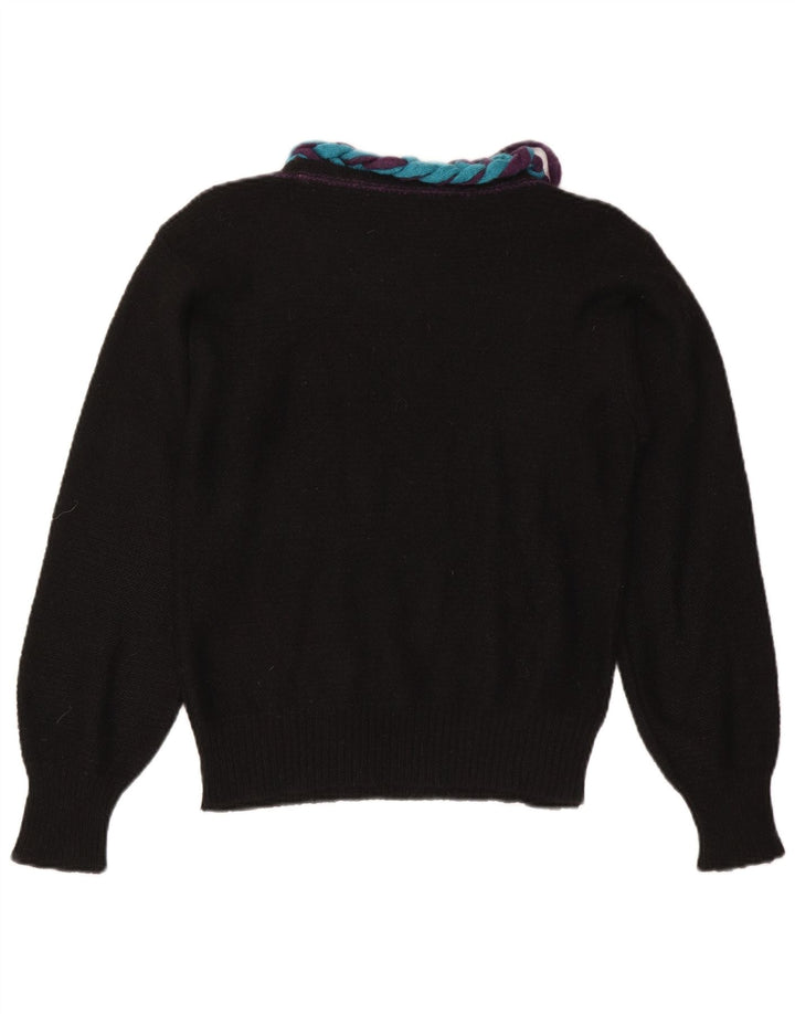 Maglione vintage da donna con scollo a barca IT 46 grande nero