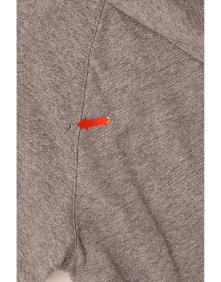 Maglione con cappuccio e zip da uomo ADIDAS in cotone screziato grigio medio