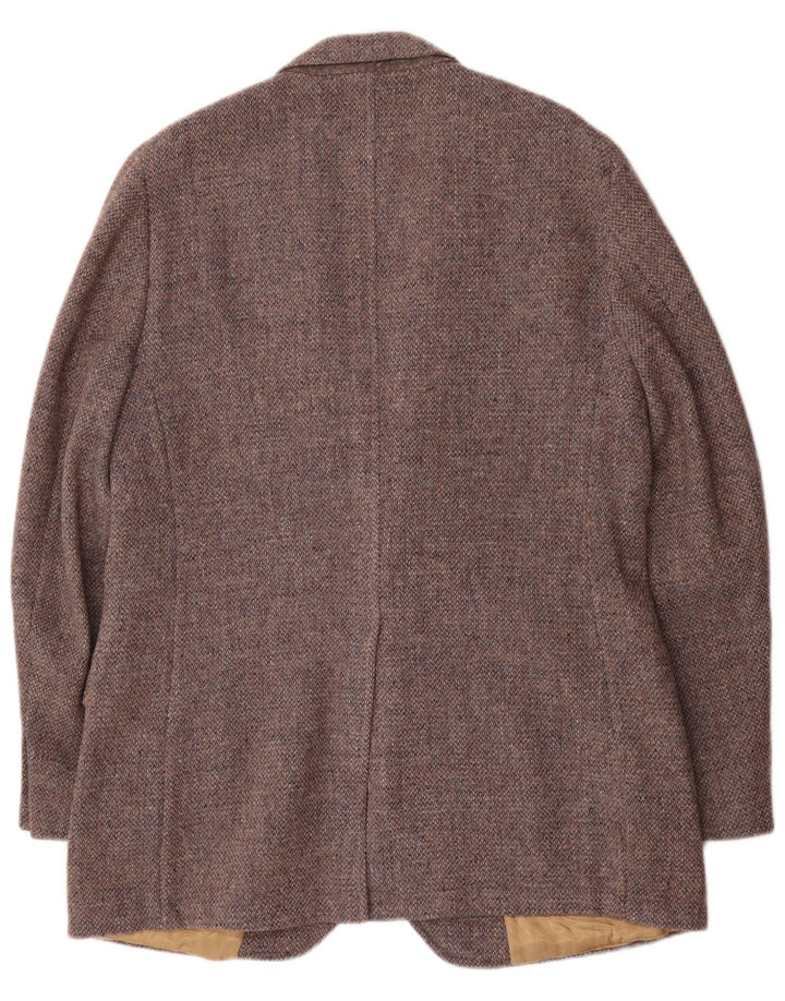 Giacca blazer a 2 bottoni da uomo Harris Tweed UK 38 Lana grigio medio