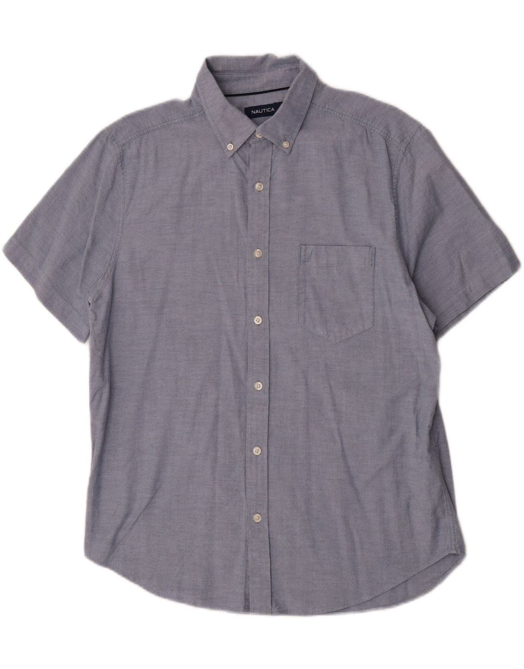 Camicia da uomo a maniche corte Nautica Large in cotone blu
