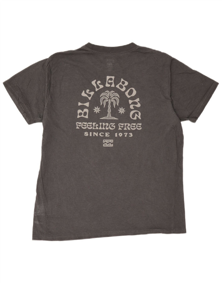 T-shirt grafica da uomo Billabong Top grande in cotone grigio