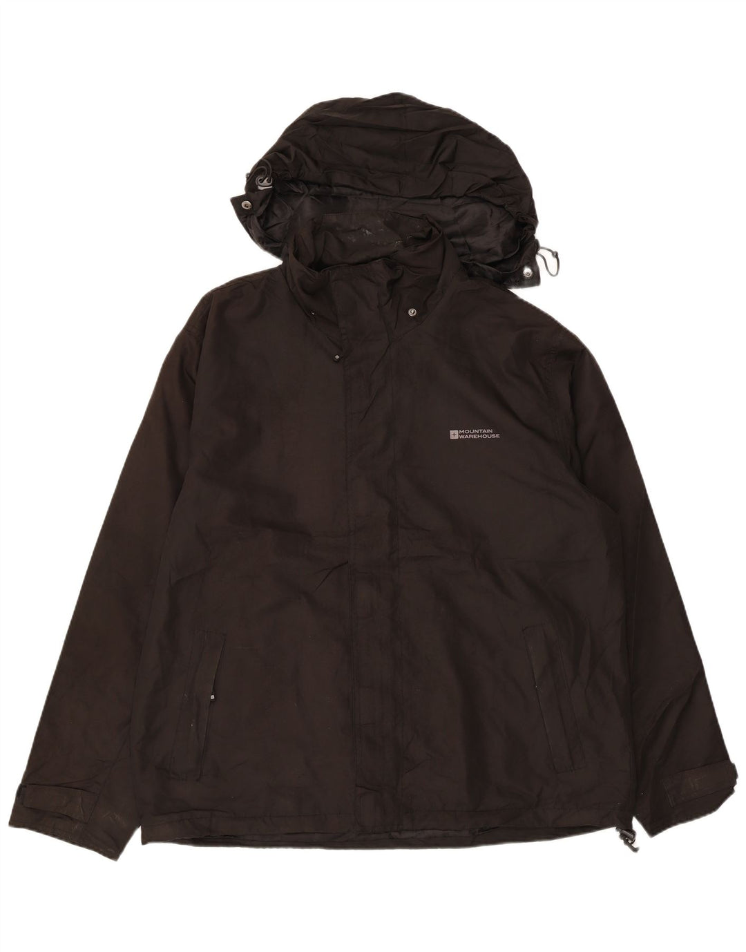MOUNTAIN WAREHOUSE Mens Hooded Windbreaker Jacket UK 40 Large Black