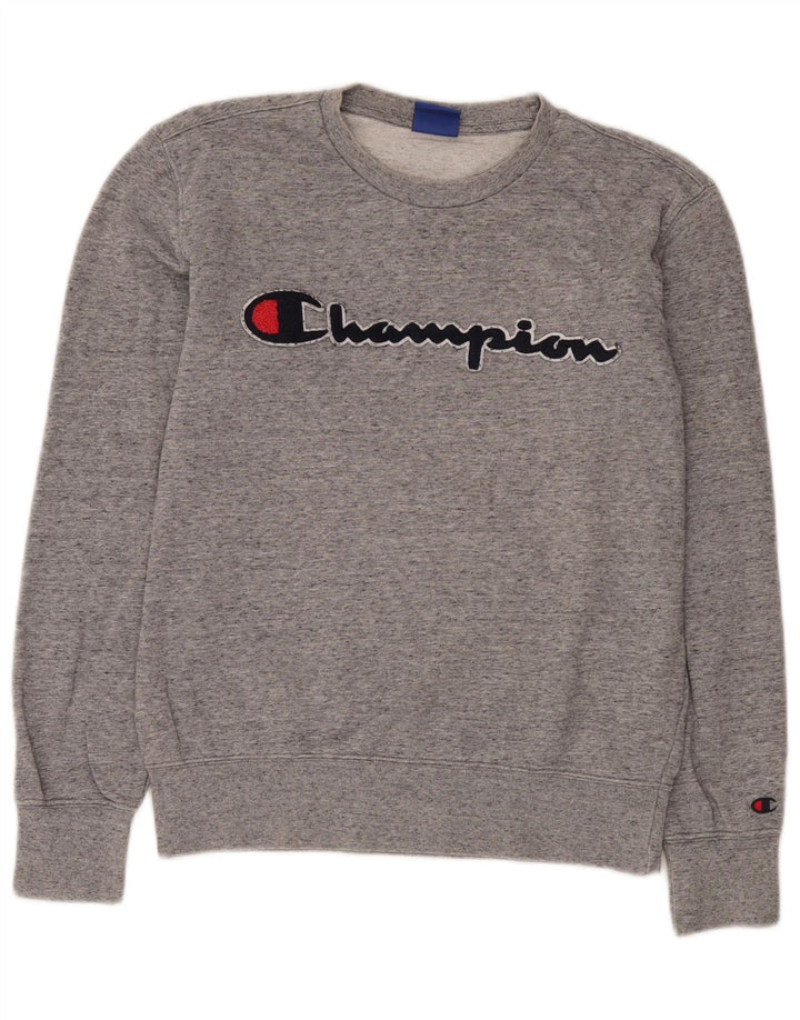 CHAMPION Felpa con grafica da uomo Maglione piccolo cotone chiazzato grigio