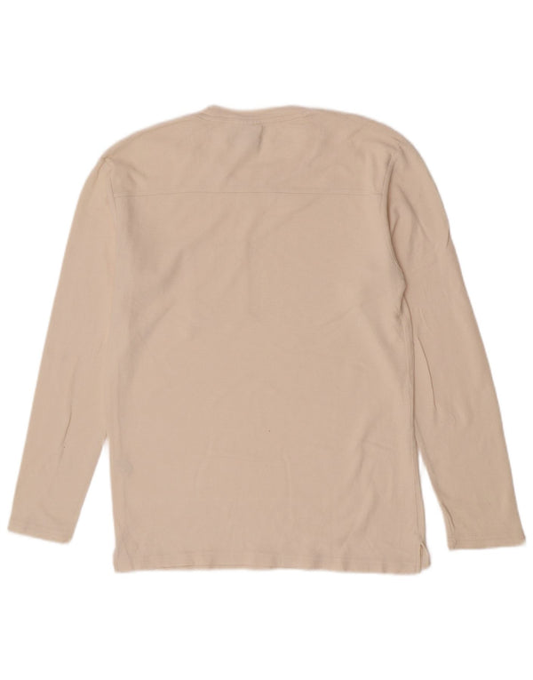 Top Zara da uomo a maniche lunghe in cotone bianco sporco medio