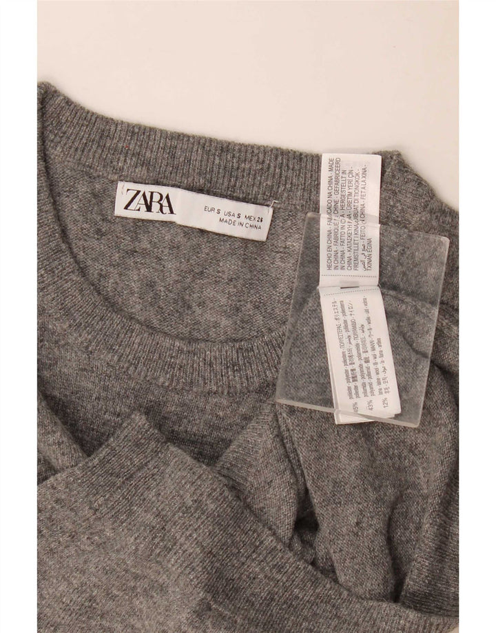 Canotta corta da donna Zara UK 10 piccola in poliestere grigio