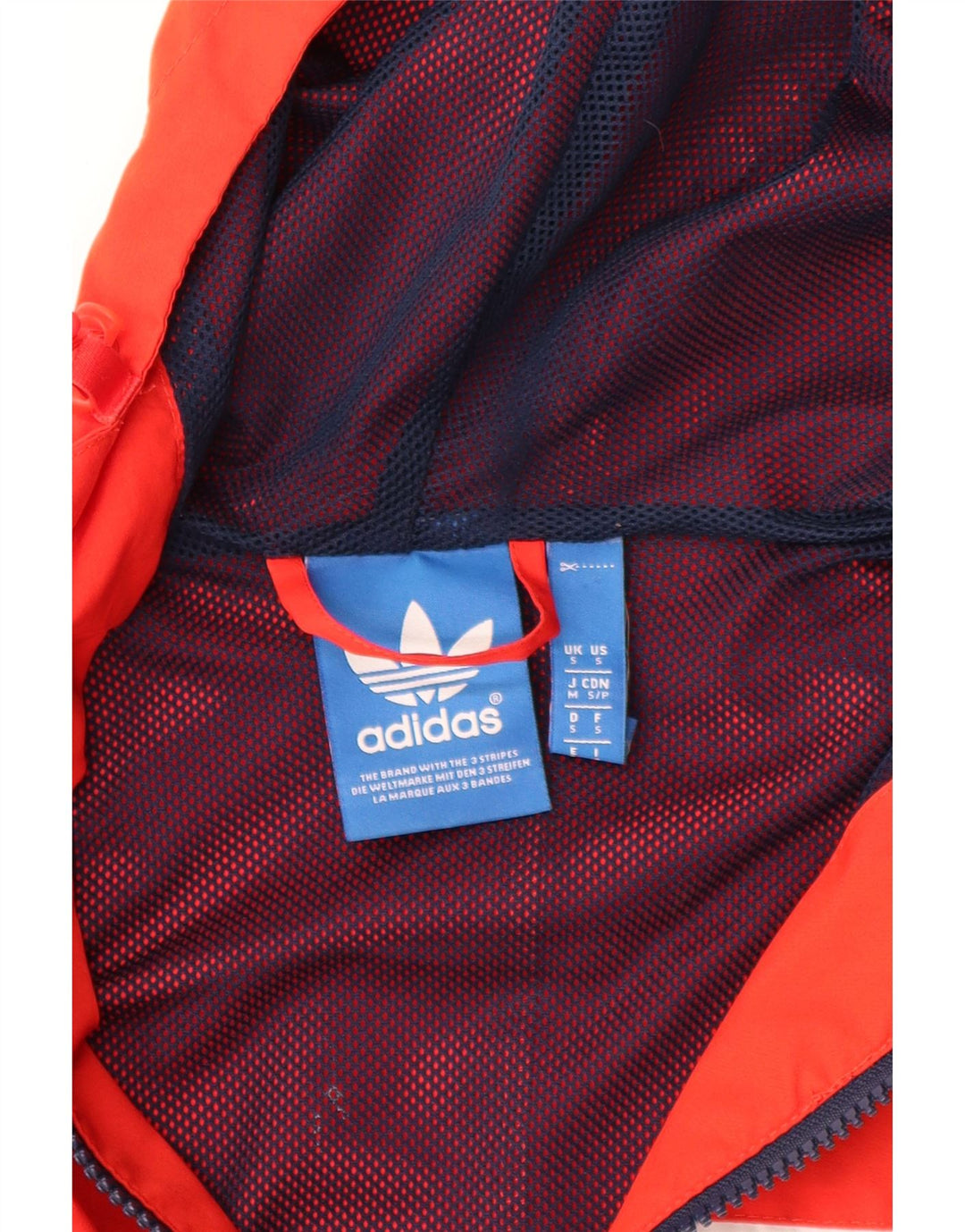Giacca antipioggia da uomo ADIDAS con cappuccio UK 36 Small Poliestere color block rosso