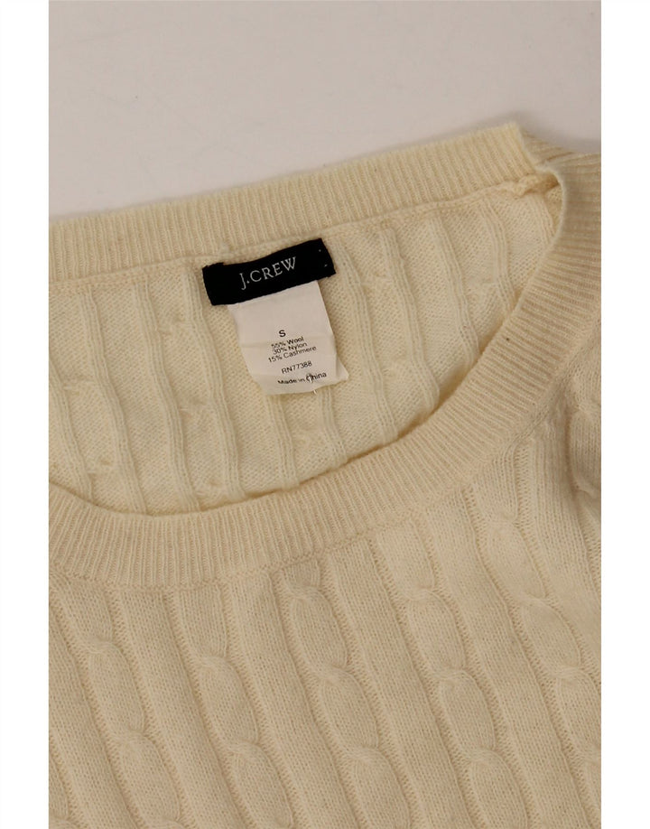 J. CREW Womens Boat Neck Jumper Sweater UK 10 Small Beige Wool Vintage J. Crew and Second-Hand J. Crew from Messina Hembry 