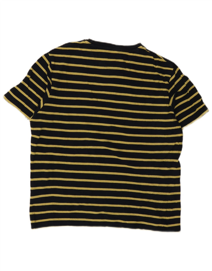 T-shirt Zara da uomo Top in cotone a righe nere medie