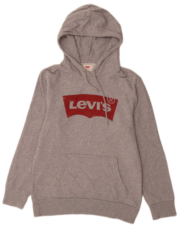 Maglione con cappuccio grafico da uomo LEVI'S piccolo in cotone grigio