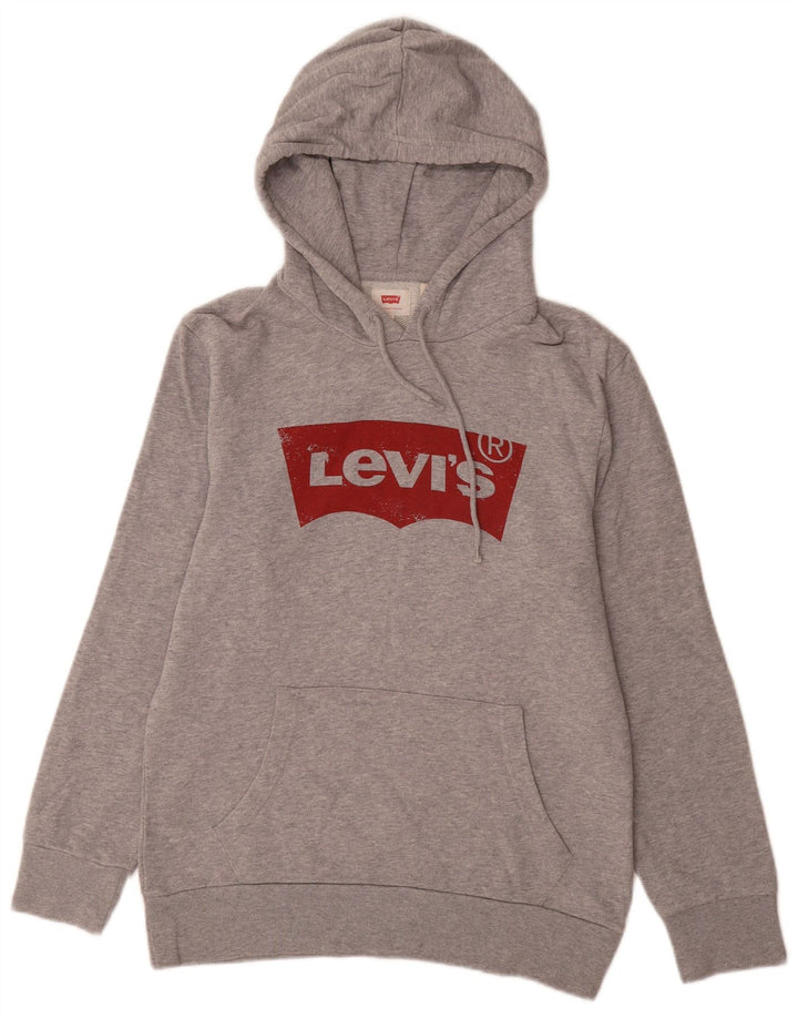 Maglione con cappuccio grafico da uomo LEVI'S piccolo in cotone grigio