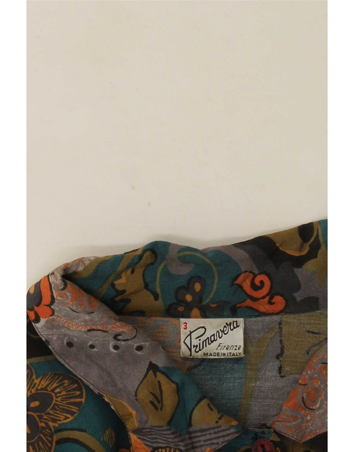Primavera Firenze Camicia Camicetta da Donna UK 12 Medio Multicolore Floreale