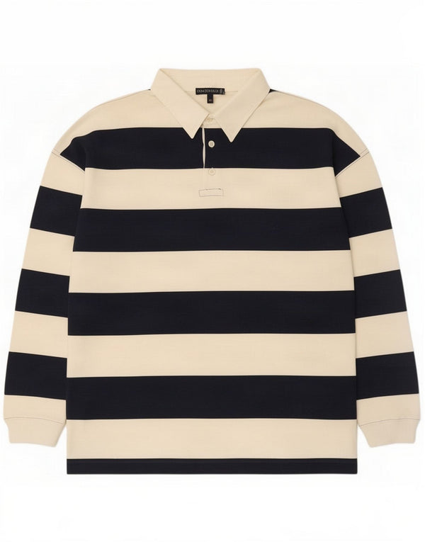 Polo da rugby da uomo a maniche lunghe Ocean Star XL Cotone a righe blu navy