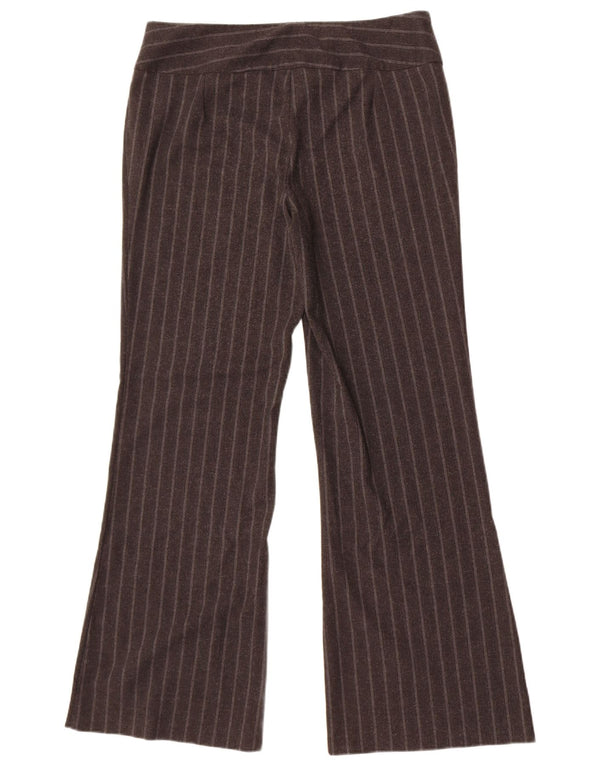 Pantaloni da abito svasati da donna Sasha UK 14 Large W34 L31 Gessato grigio