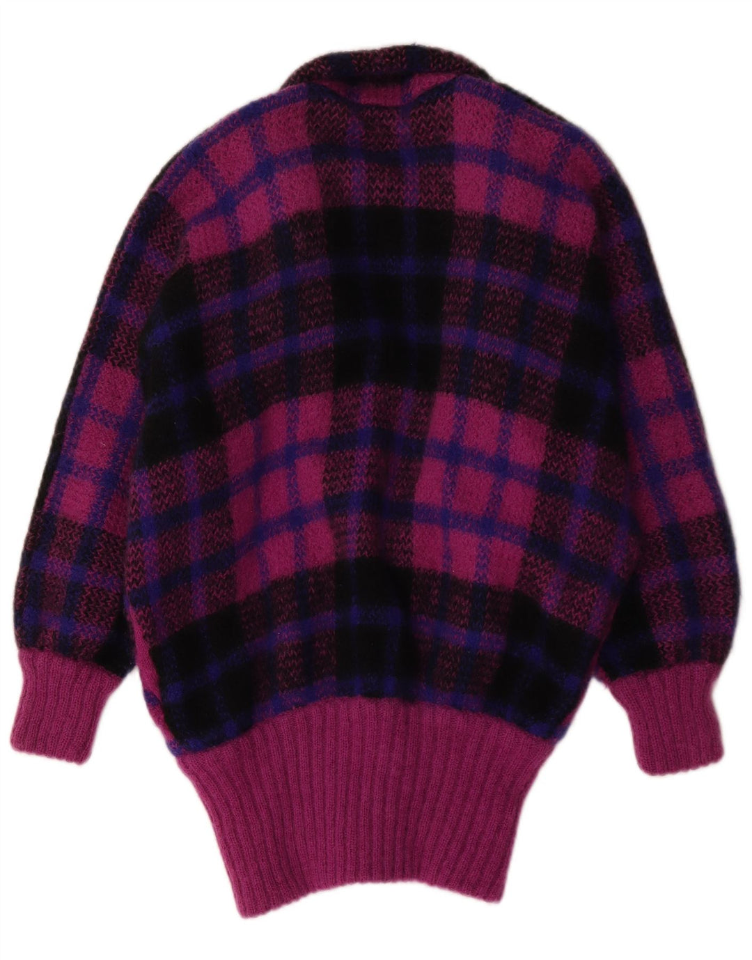 Maglione cardigan lungo da donna I.B Diffusion UK 10 piccoli quadri viola