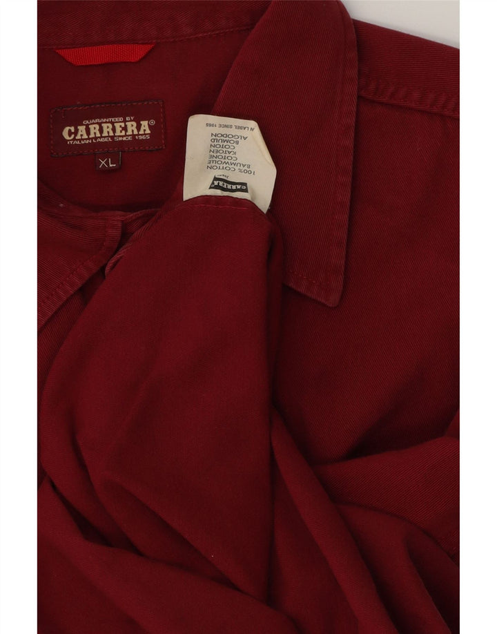 CARRERA Camicia di jeans da uomo XL in cotone bordeaux