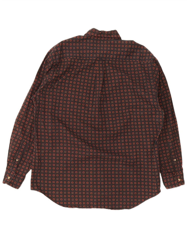 Camicia da uomo Nautica in cotone geometrico marrone medio