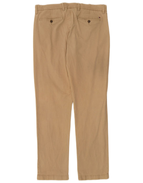 Pantaloni chino dritti da uomo Tommy Hilfiger W32 L32 in cotone beige