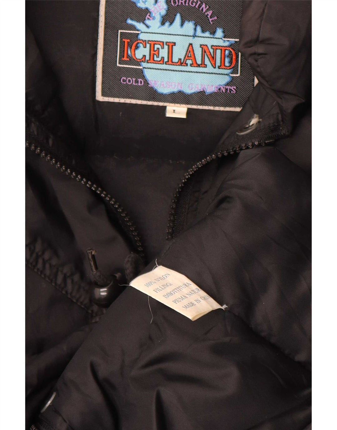 Giacca imbottita oversize da donna islandese UK 16 grande nylon nero