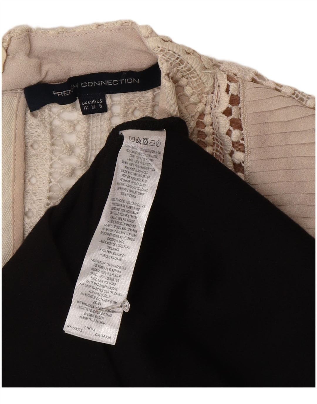 Abito a trapezio da donna French Connection UK 12 Medium Black Colourblock