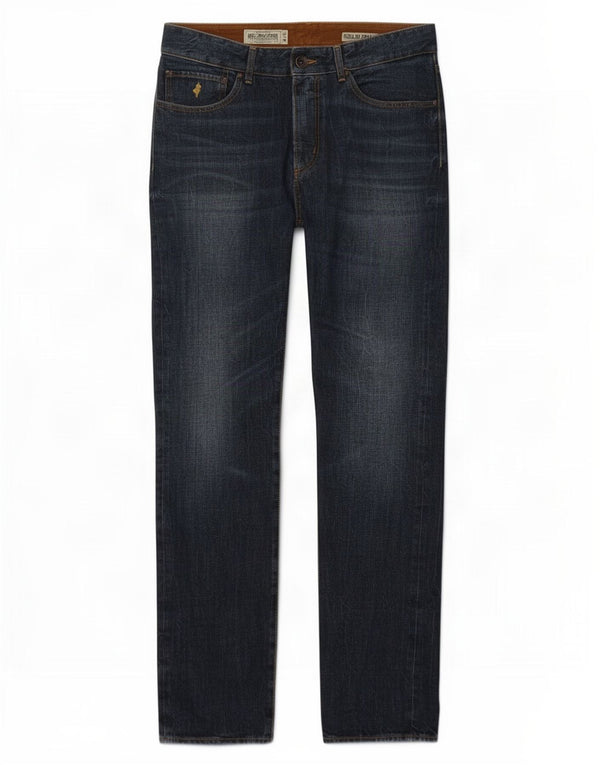 Jeans dritti da uomo vestibilità regolare Marlboro Classics W32 L34 cotone blu