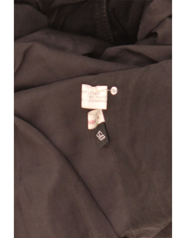 Giubbotto bomber vintage in pelle scamosciata da uomo IT 50 grande nero