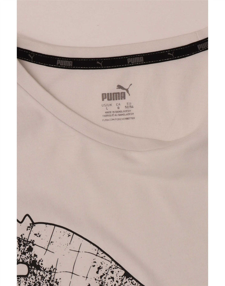 T-shirt grafica da uomo Puma Large bianca