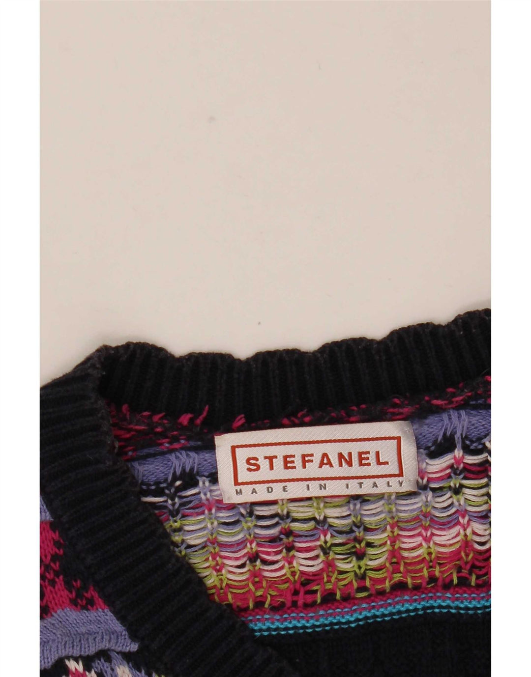 Maglione cardigan da donna Stefanel UK 12 Medio multicolore geometrico