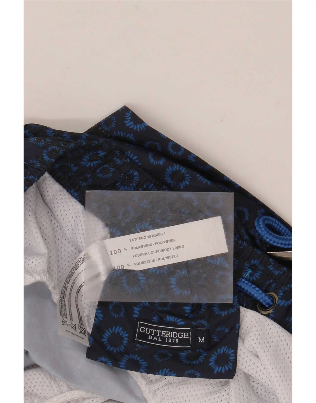 Pantaloncini da bagno da uomo Gutteridge, poliestere floreale medio blu navy