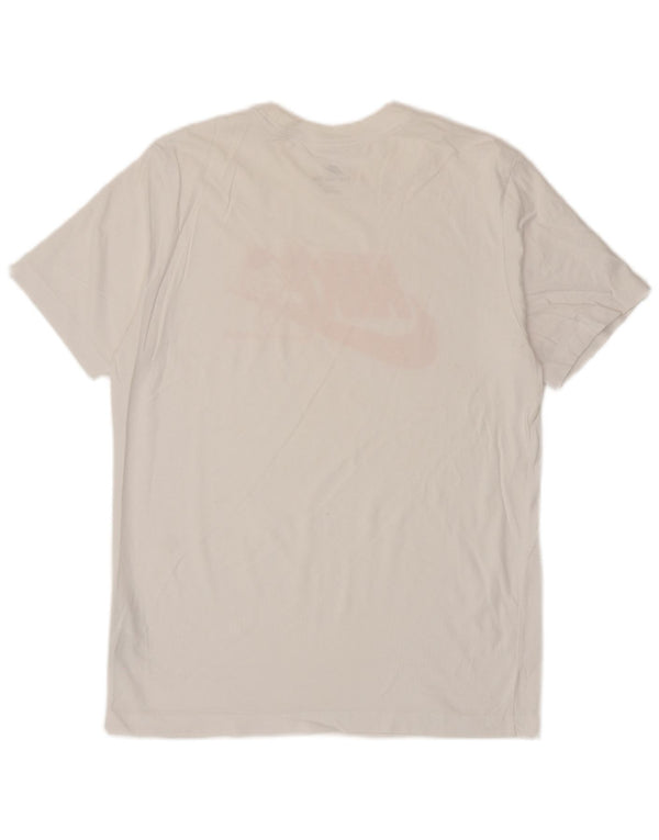 T-shirt grafica da uomo NIKE Top in cotone bianco sporco medio