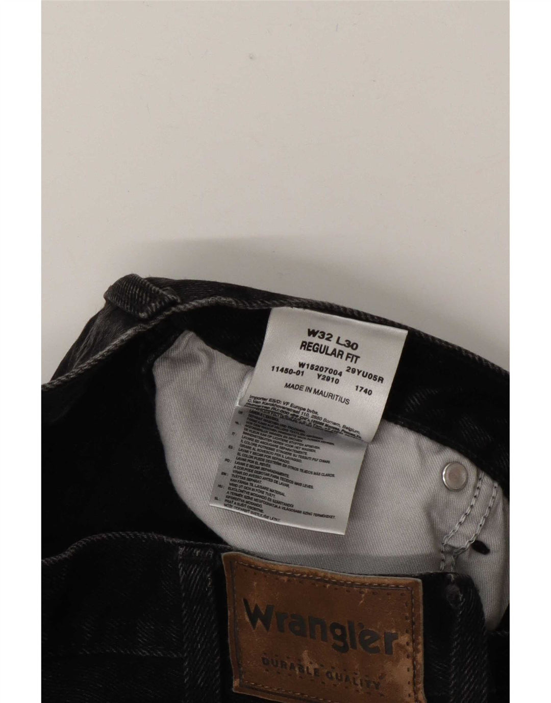 Jeans dritti vestibilità regolare da donna Wrangler W32 L30 cotone grigio