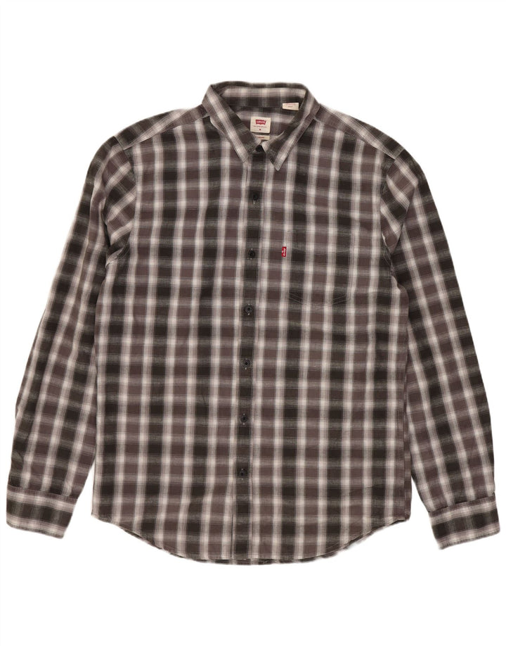 Camicia Levi's da uomo vestibilità standard in cotone a quadri grigio medio