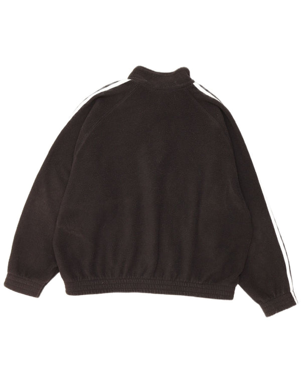 Maglione in pile oversize da donna con zip e collo Adidas UK 12 medio poliestere nero